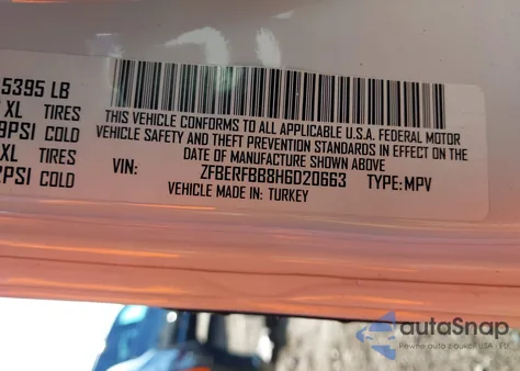 2017 Ram Promaster City Tradesman Slt z USA, uszkodzony, nr VIN ZFBERFBB8H6D20663